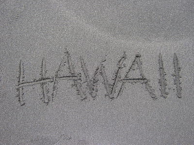 Hawaii print on gray sand thumbnail