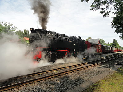 black and red steam train thumbnail