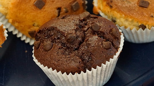 close-up photo of baked chocolate chip muffin thumbnail