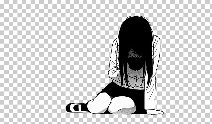 Sad Anime Girl Sitting On Knees | Images and Photos finder