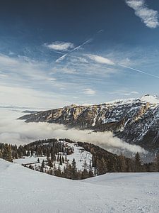 white and brown mountain under white sky thumbnail