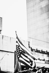 grayscale photography of USA flag thumbnail