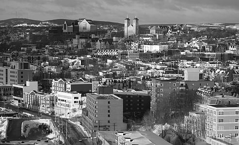 cityscape in grayscale photo thumbnail