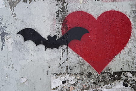 bat and heart wall art thumbnail