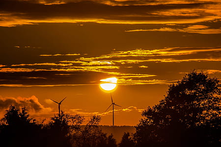 Wind Turbines during Sunset thumbnail