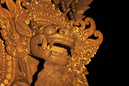 brown wooden foo dog decor thumbnail