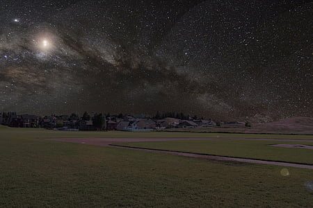 village under milky way thumbnail