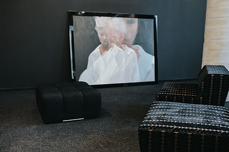 Beds and pillows at an exhibition thumbnail