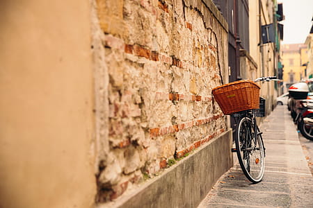 Bike Leaning On Wall Photo thumbnail