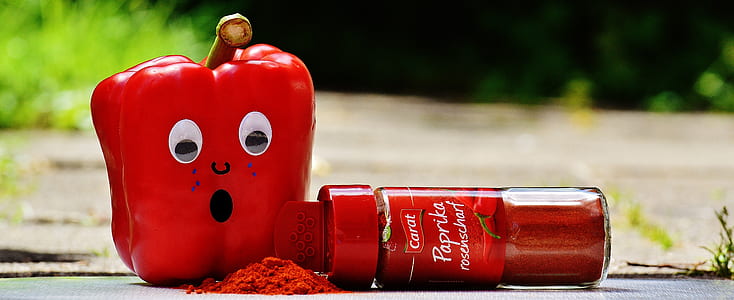 Red Pepper Beside Red Paprika Plastic Bottle thumbnail
