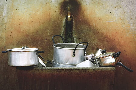 gray cookware lot on sink thumbnail