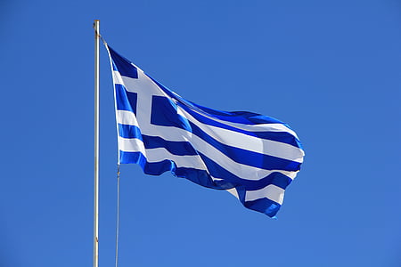 low-angle photography of blue and white country flag thumbnail