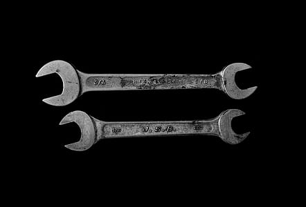 two stainless steel wrenches thumbnail