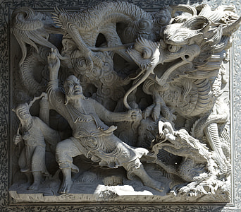 gray Oriental concrete statue thumbnail
