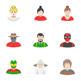 Famous Character Vol. 1 - Flat svg vector icon sets