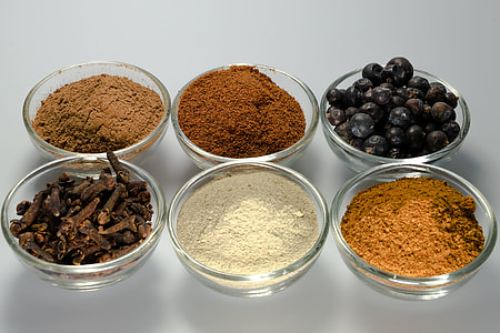 six assorted-varieties of powders in bowls thumbnail