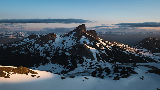 aerial photography of mountain covered in snow thumbnail