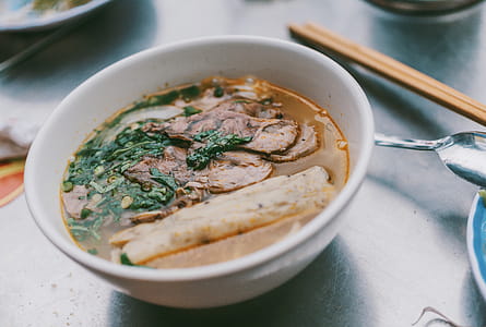 Soup With Meat on White Ceramic Bowl thumbnail