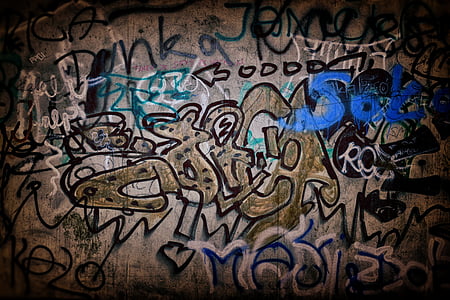 silhouette photography of graffiti wall thumbnail