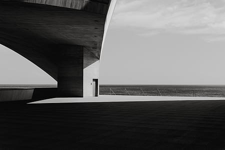 grayscale photo of concrete building thumbnail