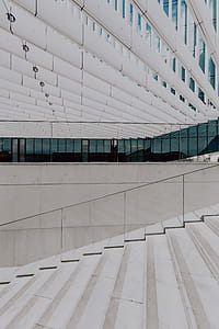 Modern white building, EDP Headquarters of architect Aires Mateus, Lisbon, Portugal thumbnail