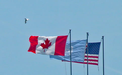 United States of America Flag, United Nations Flag, Canada Flag thumbnail