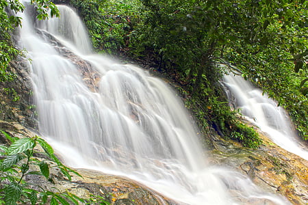 long-exposure photography of waterfalls thumbnail