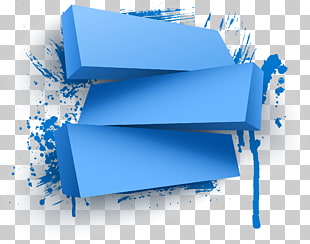 Web banner 3D computer graphics, Hand painted blue box, blue blocks PNG clipart
