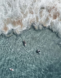 bird's-eye view of body of water thumbnail