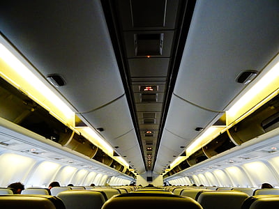 white and black airliner interior thumbnail