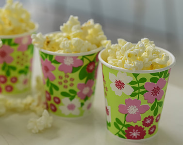 three multicolored popcorn buckets thumbnail