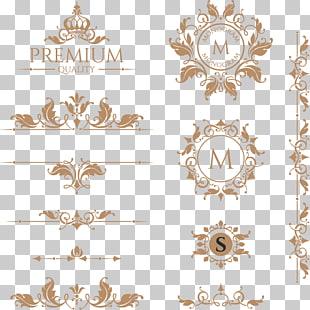 Line, Bright crown retro groove design elements, brown logo collage PNG clipart