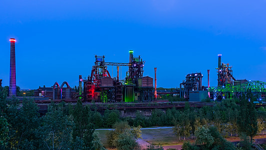 building with lighting feature under blue calm night sky thumbnail
