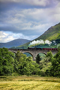 landscape photo of mountains near bridge thumbnail