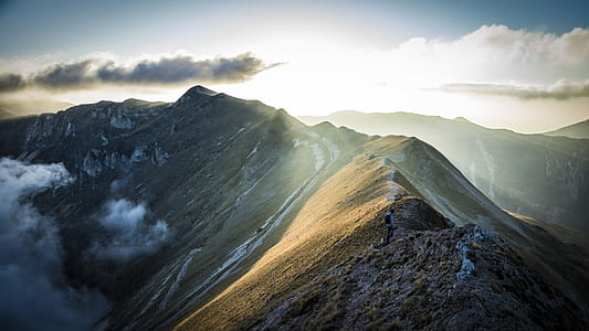 Mountain Under Cloudy Sky With Sunlight thumbnail
