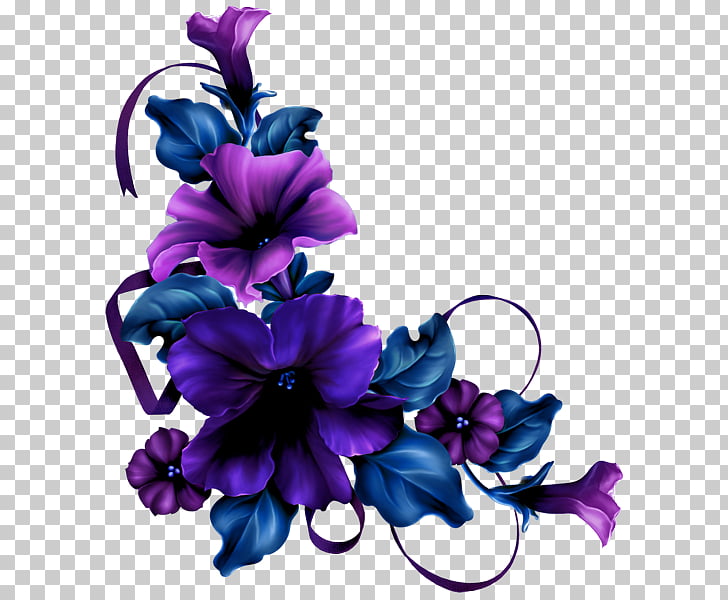 Blue Rose Flower Border Clip Art