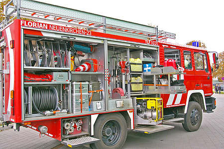 red fire truck during daytime thumbnail