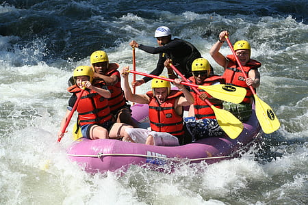 group of men water rafting thumbnail
