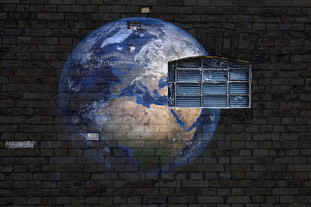 planet earth painted on wall thumbnail