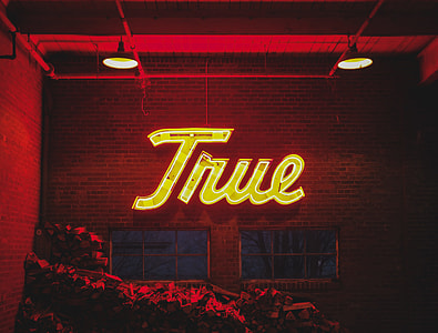 turned-on yellow true text neon sign thumbnail