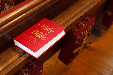Holy Bible on brown wooden surface thumbnail