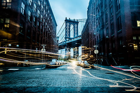 timelapse photography of buildings near Brooklyn Bridge thumbnail