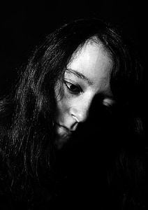 grayscale photo of woman thumbnail