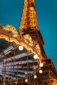 Eiffel Tower during night time thumbnail