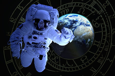 astronaut on outer space digital wallpaper thumbnail