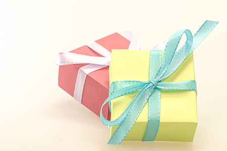 two yellow and pink gift boxes thumbnail