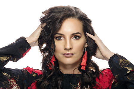 woman in black and red top thumbnail