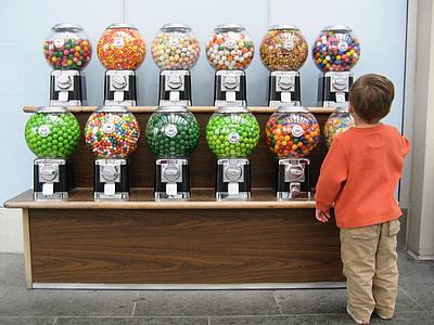 assorted color candy with dispensers thumbnail