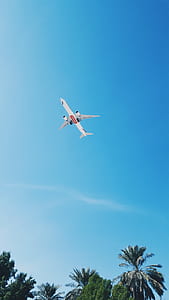 white airplane flying on midair thumbnail