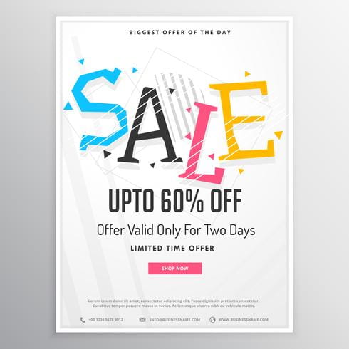 promotional sale brochure template for marketing with colorful s eps